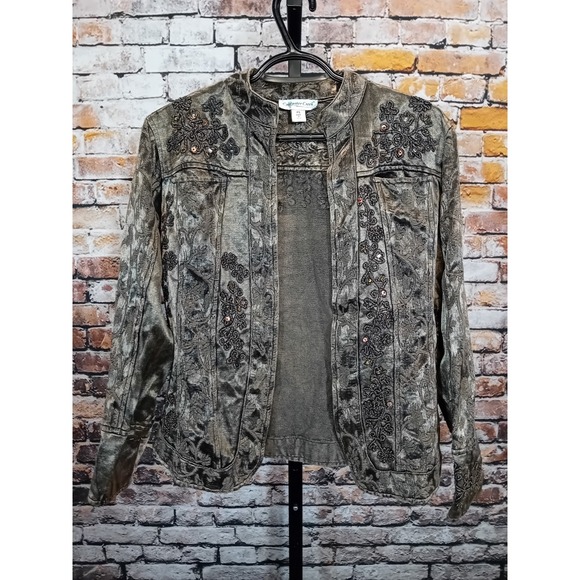 Vintage Coldwater creek embroidered Bronze jacket blazer size PS PLEASE READ - Picture 1 of 10